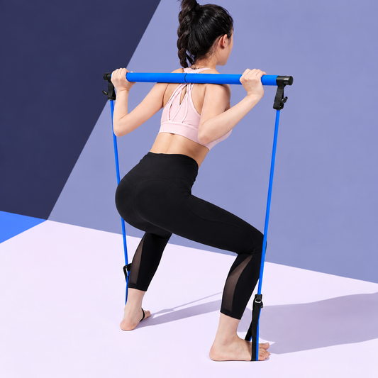 Pilates Bar with Resistance Bands – Portable Home Workout Kit