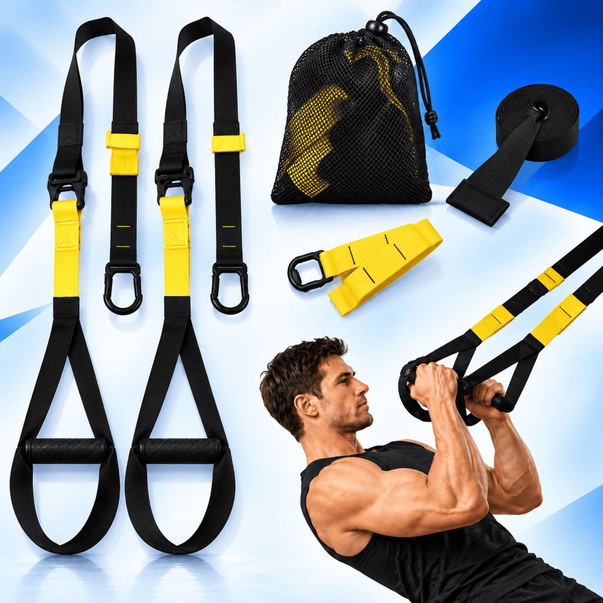 Suspension Trainer – Adjustable Bodyweight Workout Straps