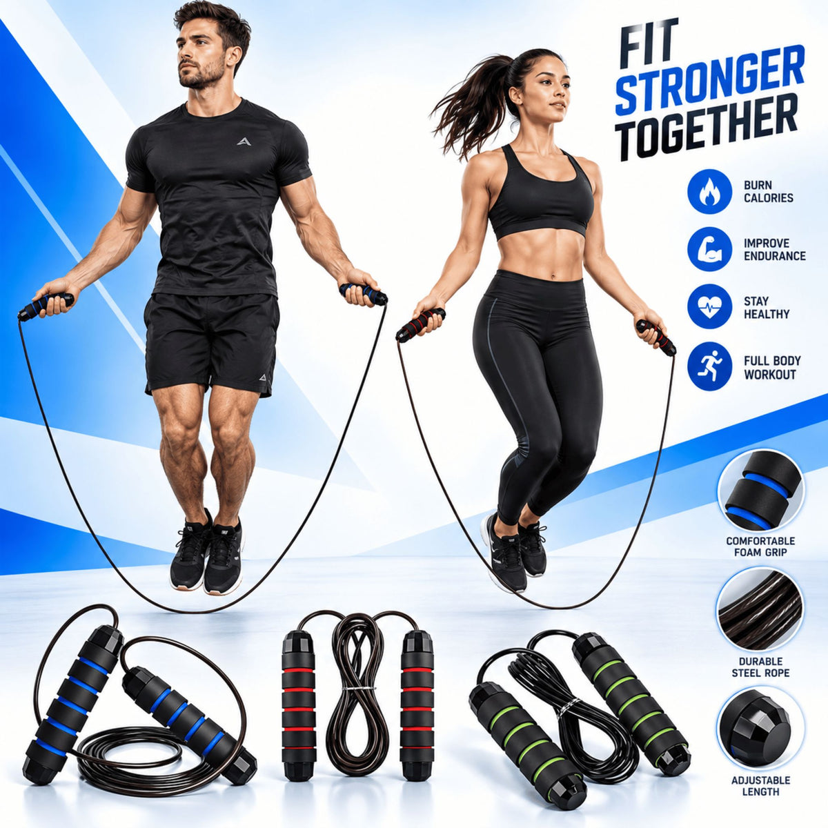 Weighted Jump Rope – Adjustable Skipping Rope for Cardio