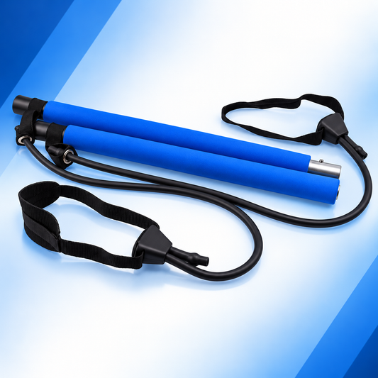 Pilates Bar with Resistance Bands – Portable Home Workout Kit