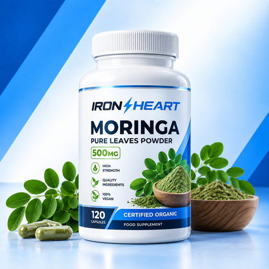 Organic Moringa Capsules 500mg – Pure Leaves Powder, 120 Capsules