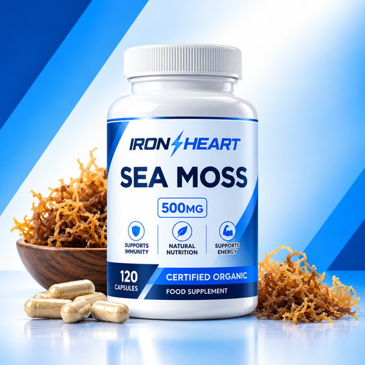 Organic Sea Moss Capsules 500mg – Mineral-Rich Sea Moss Supplement, 120 Capsules