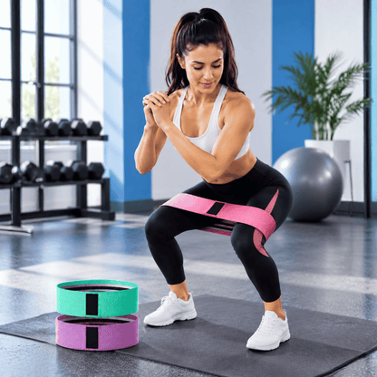 Fabric Resistance Bands – Non-Slip Booty & Hip Bands Set