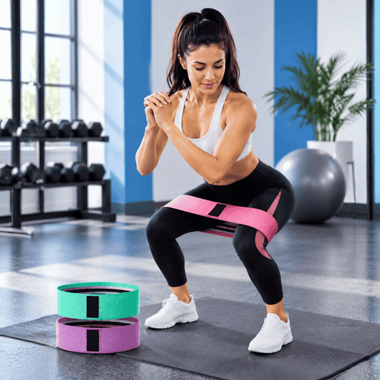 Fabric Resistance Bands – Non-Slip Booty & Hip Bands Set
